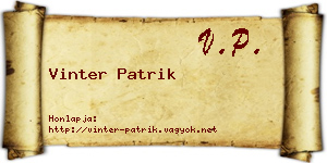 Vinter Patrik névjegykártya